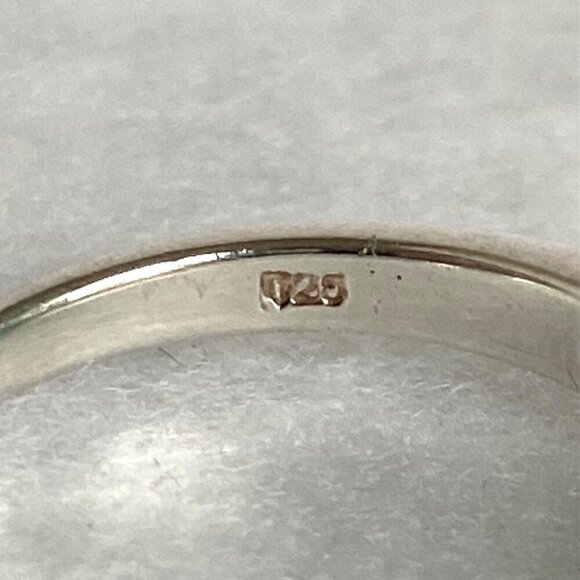 Sterling Silver 925 Round Prong Set Tourmaline & Crystal 3 Stone Ring Sz 6.5 - Picture 8 of 16